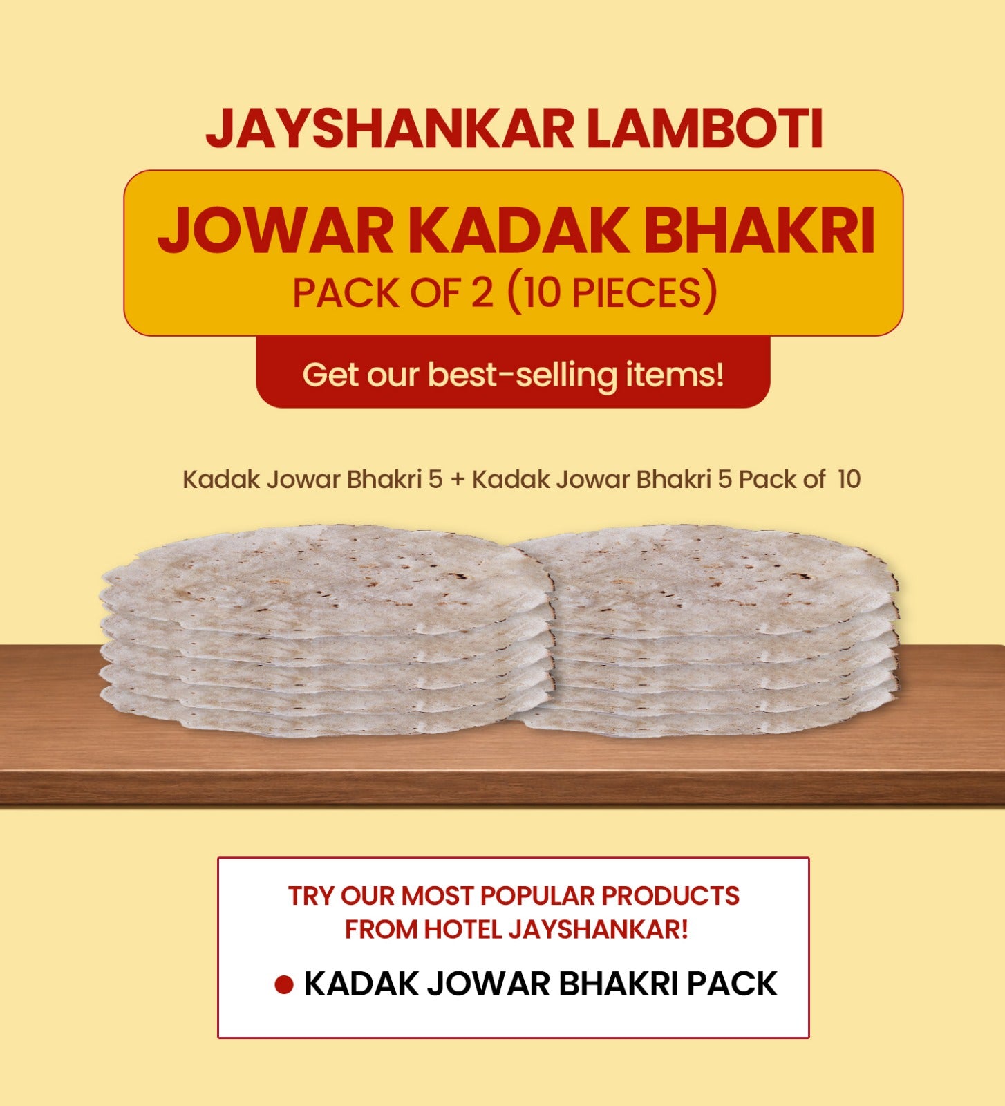 Jowar Kadak Bhakri - Pack of 2 (10 Pieces)